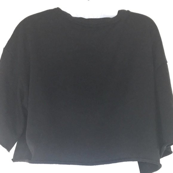 Divided Black Embroidered Rose Crop Top … - Picture 5 of 7